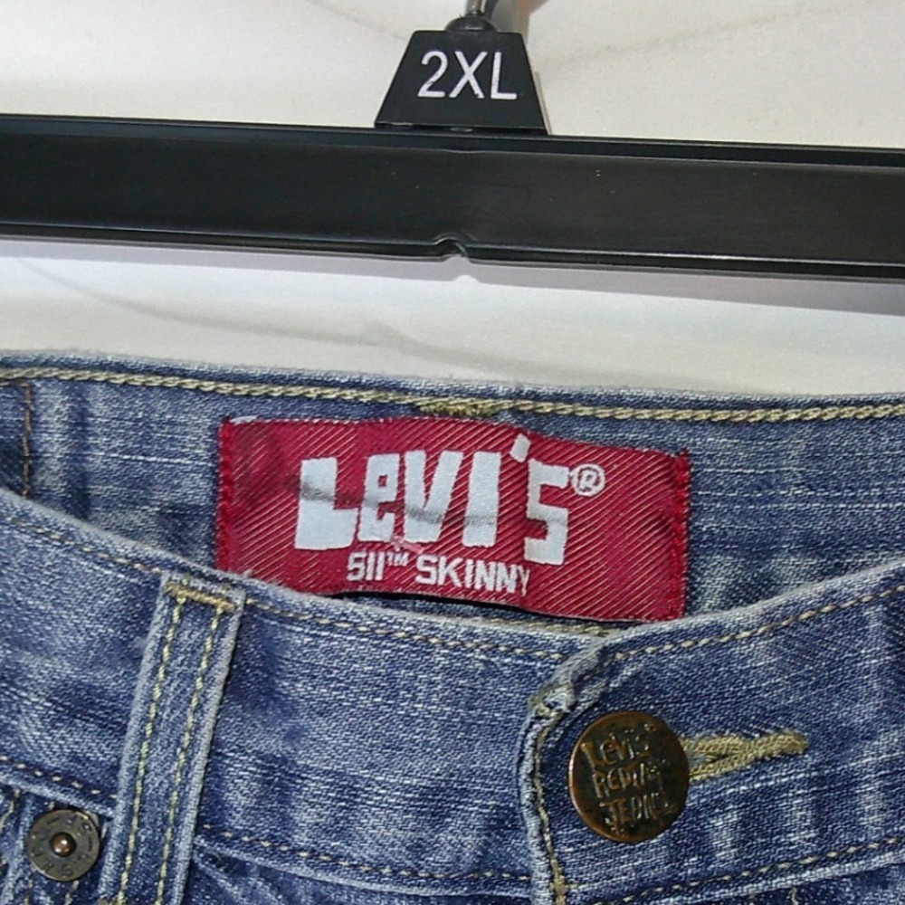 Levis 511 Skinny Jeans Boys Size 14 Regular Blue Medium Wash Denim 27x27 Pants - Picture 4 of 4
